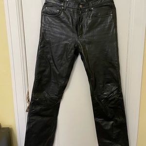 Genuine Leather Straight Leg Pants Vintage
